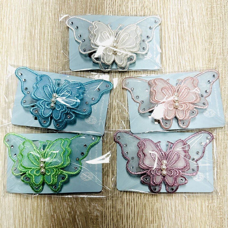 蝶舞花影・蕾絲雙用夾-粉/白/水藍/紫/綠, , hi-res image number null